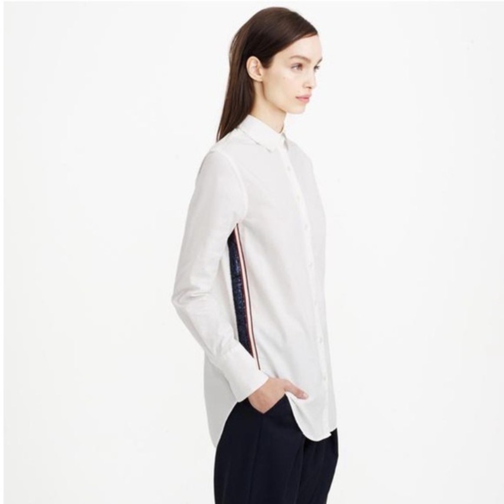 Host Pick 🎈Sequin Side Stripe Button-Down Shirt